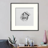 Mouth and Nose Wall Art Decorative Modernism for Bedroom Square Canvas Print in Grey Clearhalo 'Art Gallery' 'Canvas Art' 'Contemporary Art Gallery' 'Modern' Arts' 1659490