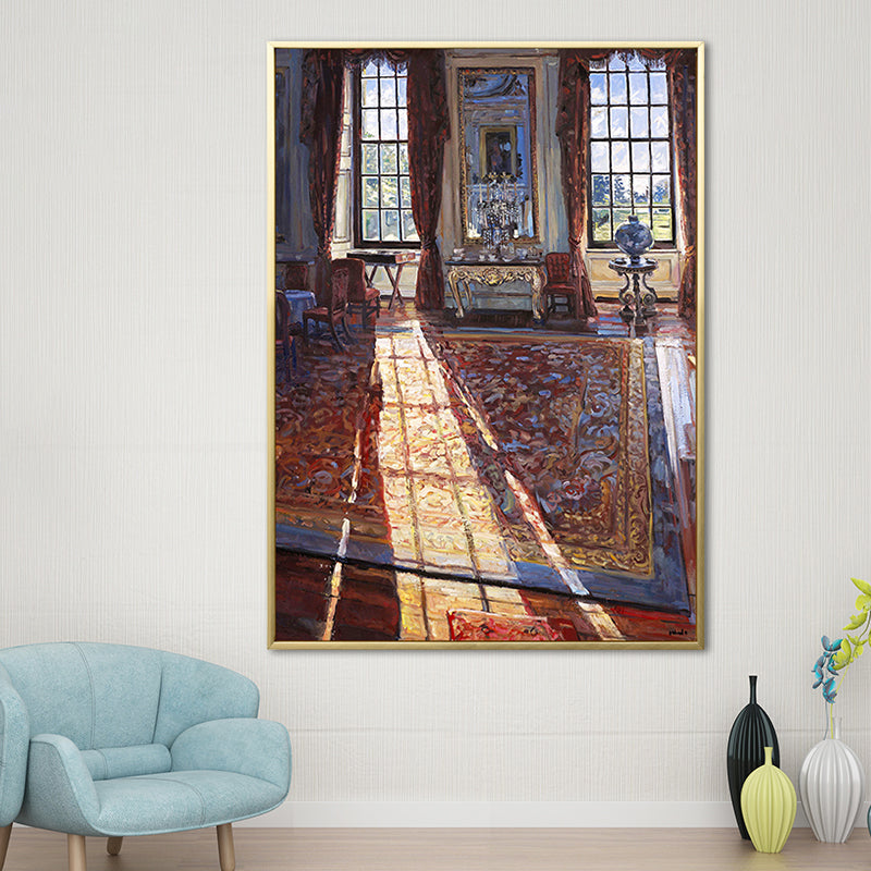 House Interior Oil Painting Canvas Traditional Style Canvas Wall Art, Multiple Sizes Brown Clearhalo 'Art Gallery' 'Canvas Art' 'Traditional' Arts' 1659502