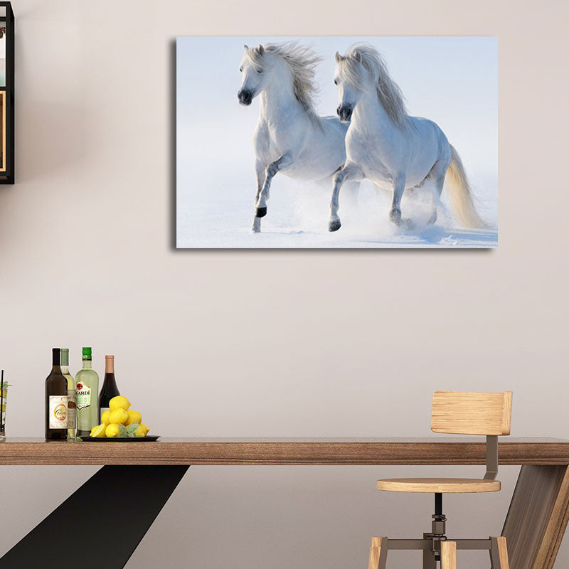 Modern Style Horse Print Canvas Pastel Color Textured Surface Wall Art Decor for Home Clearhalo 'Art Gallery' 'Canvas Art' 'Contemporary Art Gallery' 'Modern' Arts' 1659600
