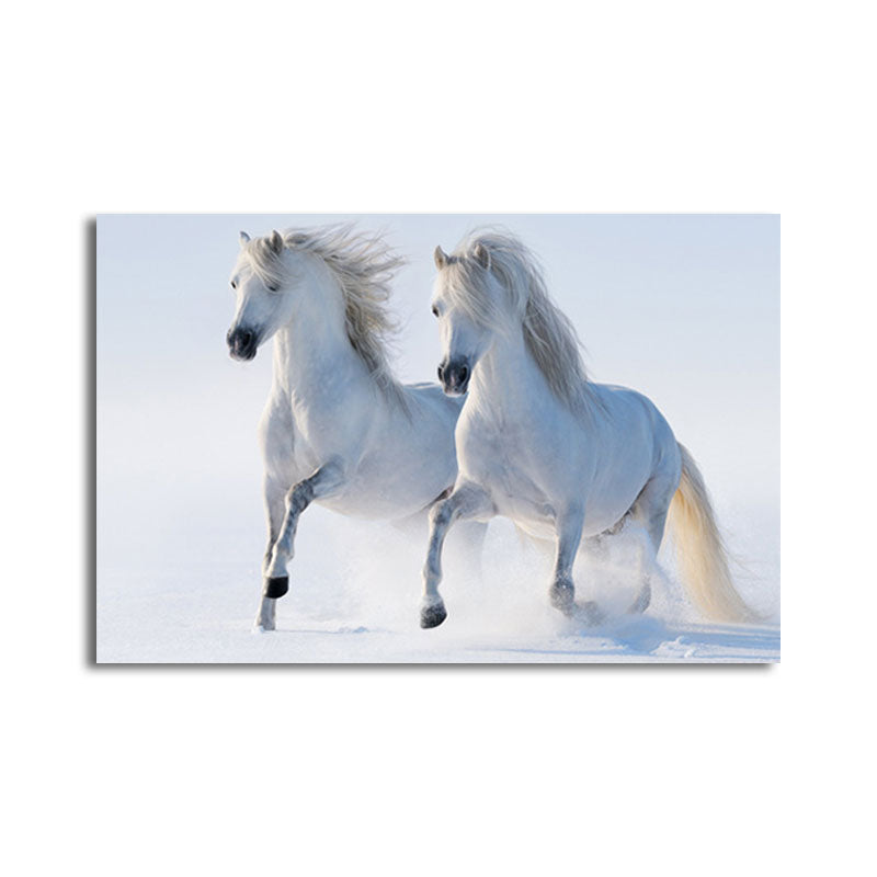 Modern Style Horse Print Canvas Pastel Color Textured Surface Wall Art Decor for Home Clearhalo 'Art Gallery' 'Canvas Art' 'Contemporary Art Gallery' 'Modern' Arts' 1659601