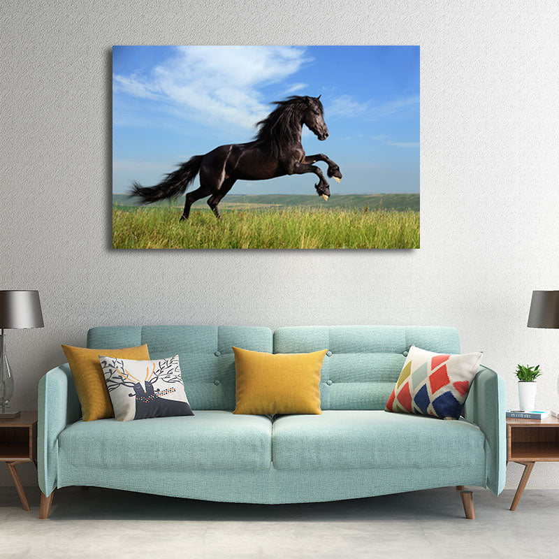 Modern Style Horse Print Canvas Pastel Color Textured Surface Wall Art Decor for Home Clearhalo 'Art Gallery' 'Canvas Art' 'Contemporary Art Gallery' 'Modern' Arts' 1659607