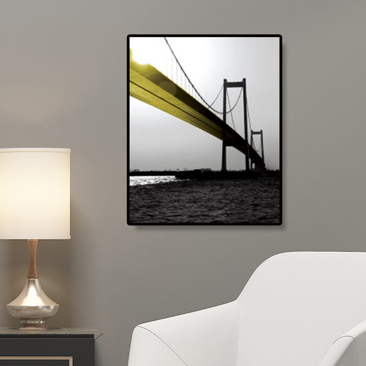 Sea Bridge Canvas Wall Art Nostalgic Stunning Scenery Wall Decor in Dark Color for Room Clearhalo 'Arts' 'Canvas Art' 1659639