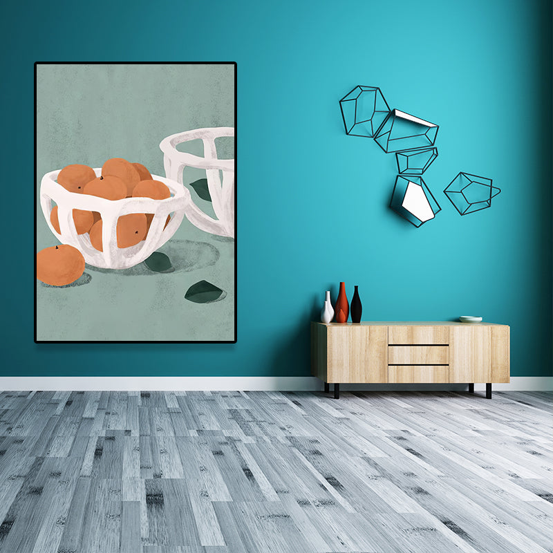 Scandinavian Still Life Wall Decor Canvas Textured Green Canvas Art for Living Room Clearhalo 'Arts' 'Canvas Art' 1659741