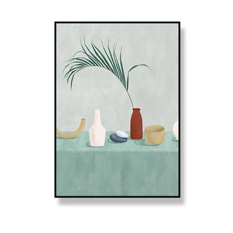 Scandinavian Still Life Wall Decor Canvas Textured Green Canvas Art for Living Room Clearhalo 'Arts' 'Canvas Art' 1659756