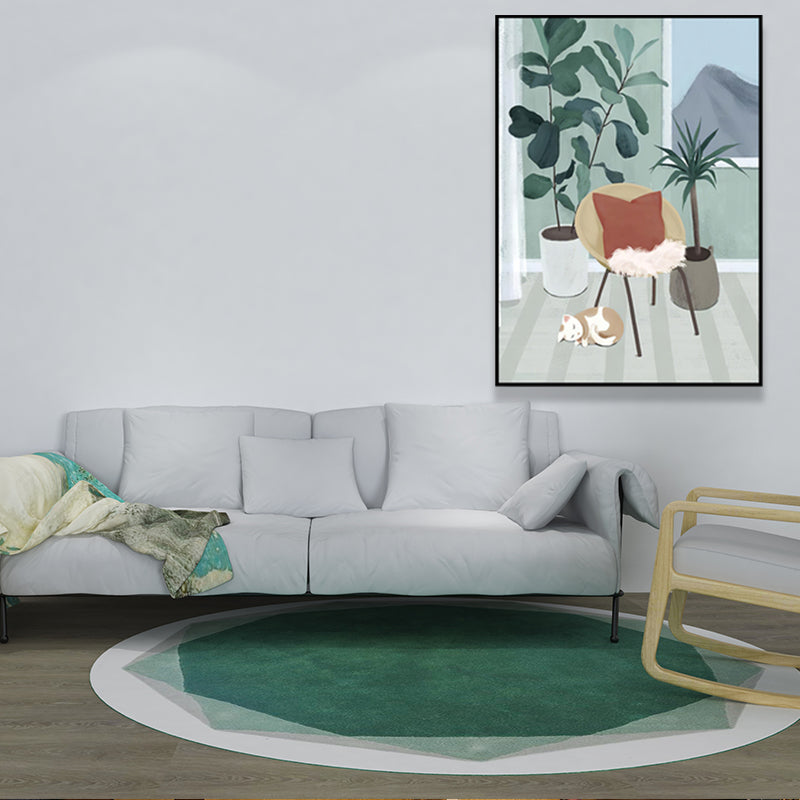 Scandinavian Still Life Wall Decor Canvas Textured Green Canvas Art for Living Room Clearhalo 'Arts' 'Canvas Art' 1659758