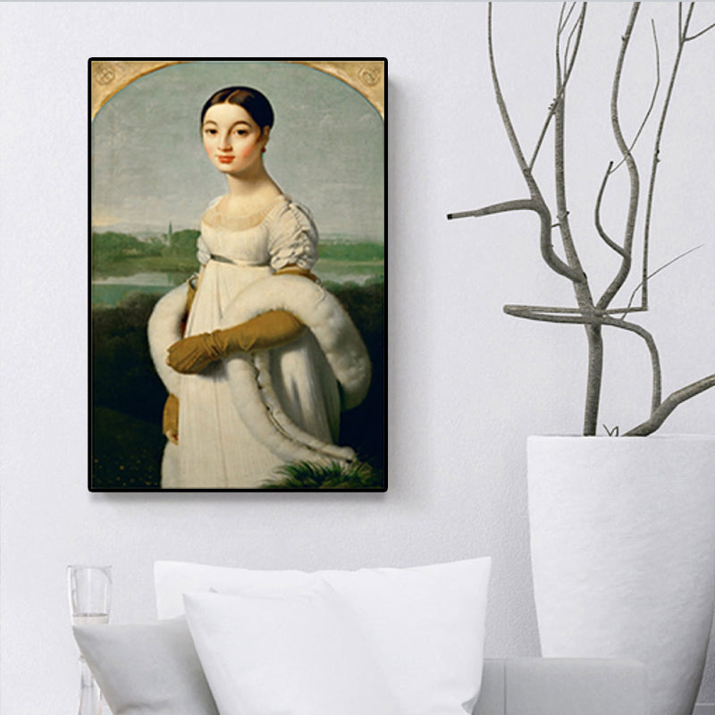 Textured Soft Color Painting Retro Style Woman Portrait Wall Art for Living Room Clearhalo 'Arts' 'Canvas Art' 1659791