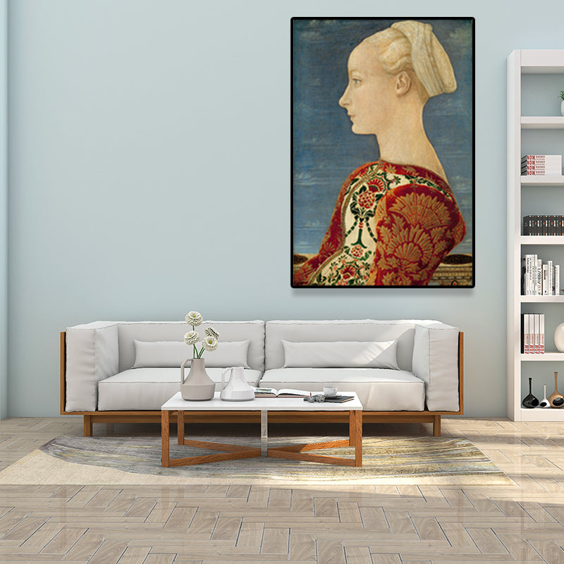 Textured Soft Color Painting Retro Style Woman Portrait Wall Art for Living Room Clearhalo 'Arts' 'Canvas Art' 1659794