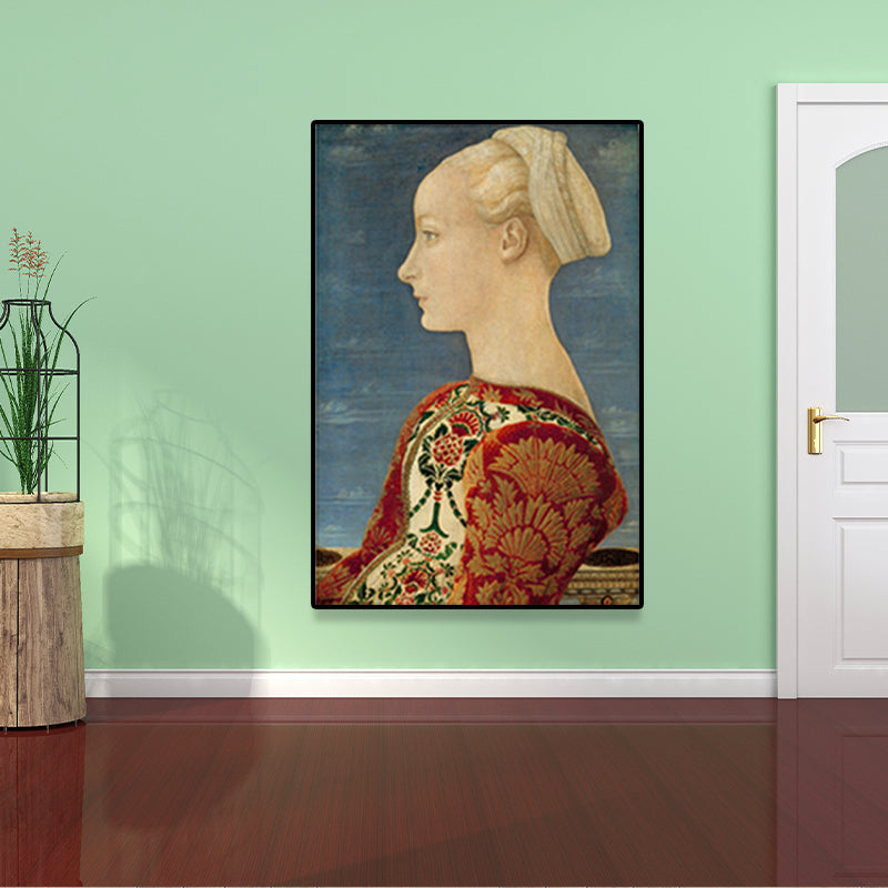 Textured Soft Color Painting Retro Style Woman Portrait Wall Art for Living Room Clearhalo 'Arts' 'Canvas Art' 1659795