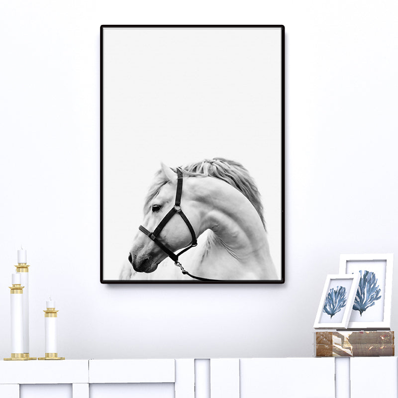Dark Color Steed Wall Decoration Textured Surface Wall Art Print for Living Room Clearhalo 'Art Gallery' 'Canvas Art' 'Contemporary Art Gallery' 'Modern' Arts' 1659978