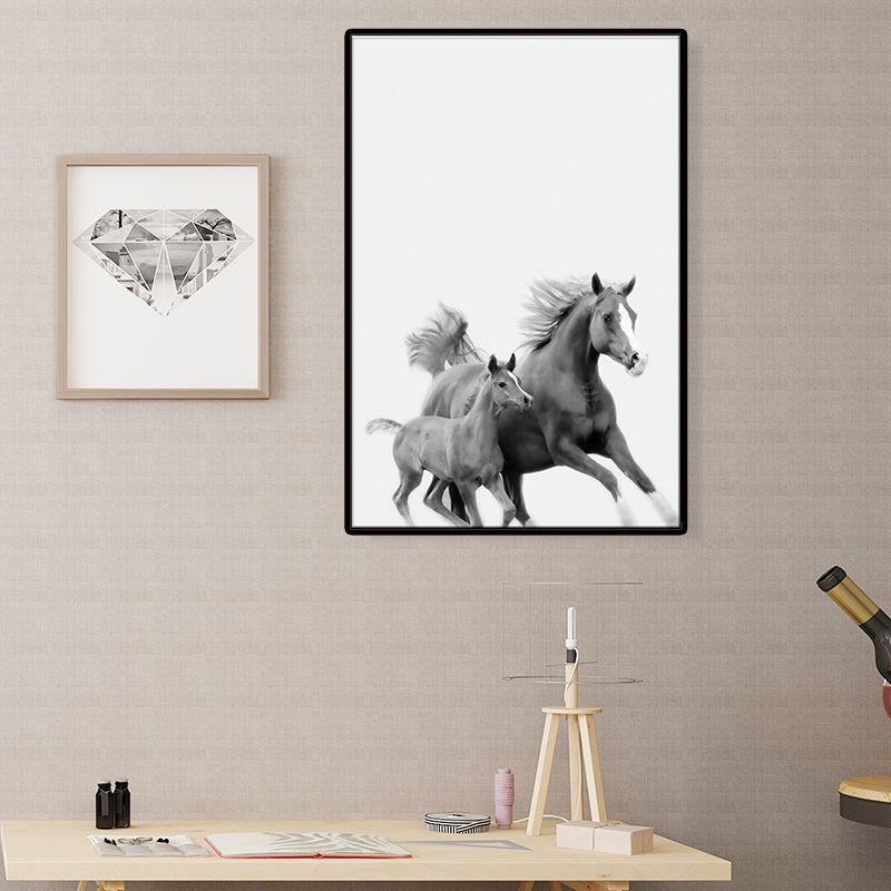 Dark Color Steed Wall Decoration Textured Surface Wall Art Print for Living Room Clearhalo 'Art Gallery' 'Canvas Art' 'Contemporary Art Gallery' 'Modern' Arts' 1659983