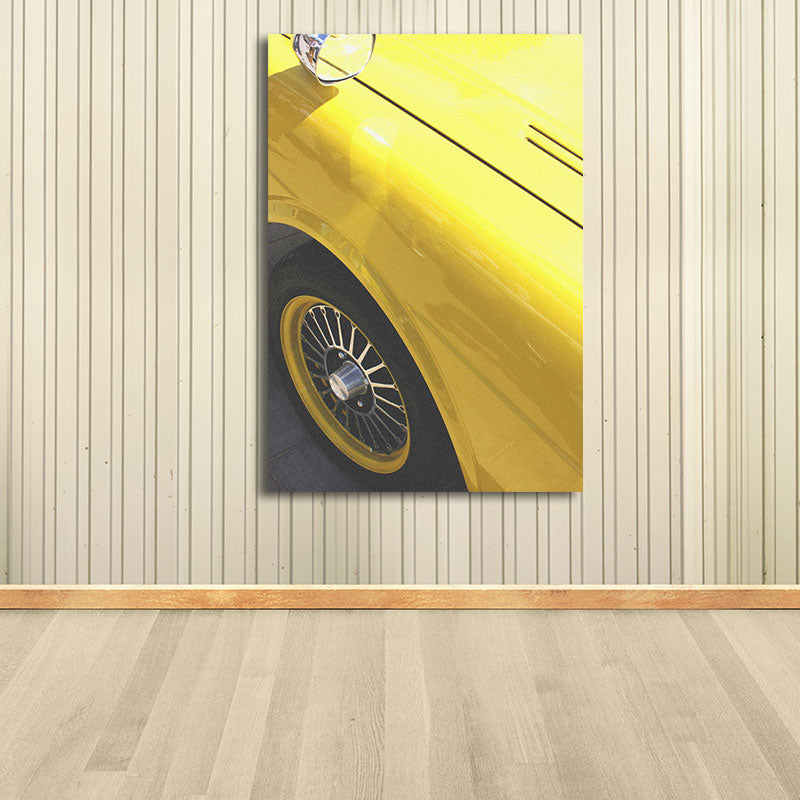 Modern Car Art Print Canvas Decorative Yellow Wall Decor for Living Room, Multiple Size Available Clearhalo 'Art Gallery' 'Canvas Art' 'Contemporary Art Gallery' 'Modern' Arts' 1660032