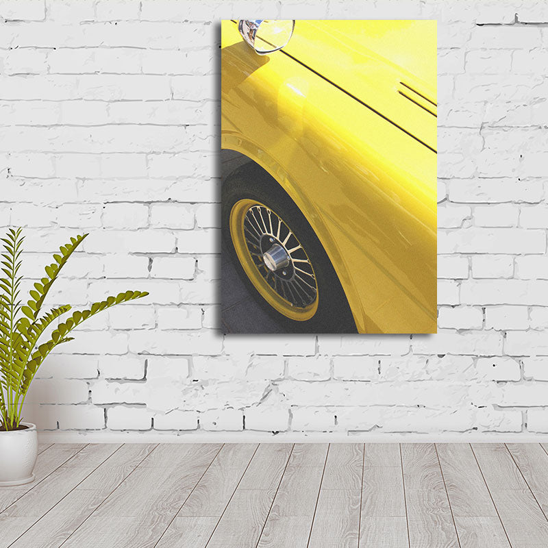 Modern Car Art Print Canvas Decorative Yellow Wall Decor for Living Room, Multiple Size Available Clearhalo 'Art Gallery' 'Canvas Art' 'Contemporary Art Gallery' 'Modern' Arts' 1660033