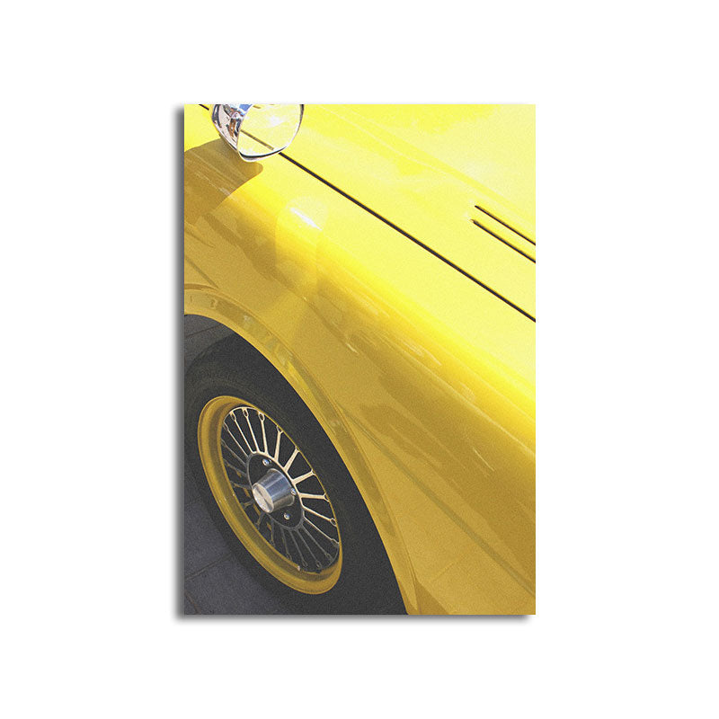 Modern Car Art Print Canvas Decorative Yellow Wall Decor for Living Room, Multiple Size Available Clearhalo 'Art Gallery' 'Canvas Art' 'Contemporary Art Gallery' 'Modern' Arts' 1660034