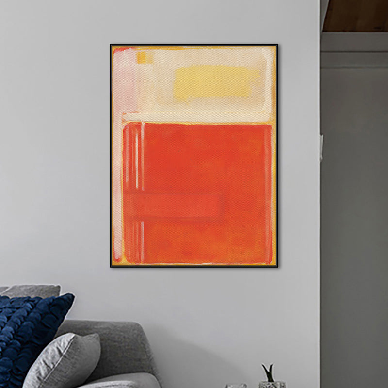 Simple Rectangle Pattern Wall Decor in Orange Modern Style Canvas for Dining Room Clearhalo 'Art Gallery' 'Canvas Art' 'Contemporary Art Gallery' 'Modern' Arts' 1660137