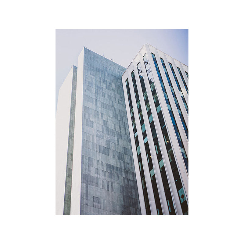 Modern Architecture Exterior View Canvas Print Pastel Color Guest Room Wall Art Clearhalo 'Art Gallery' 'Canvas Art' 'Contemporary Art Gallery' 'Modern' Arts' 1660266