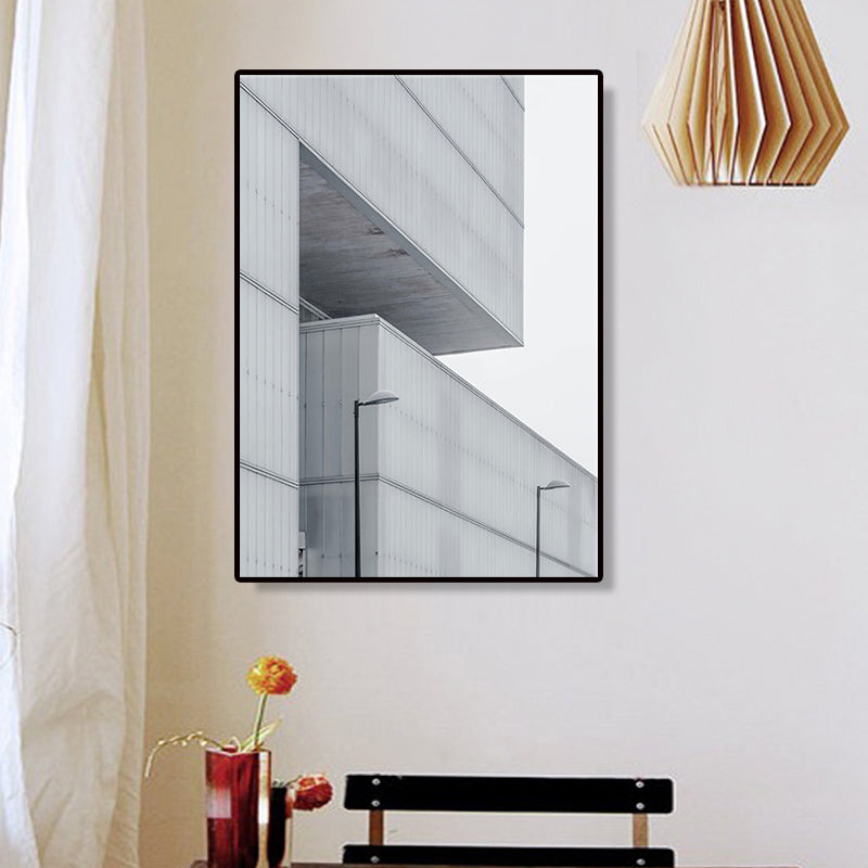 Modern Architecture Exterior View Canvas Print Pastel Color Guest Room Wall Art Clearhalo 'Art Gallery' 'Canvas Art' 'Contemporary Art Gallery' 'Modern' Arts' 1660279