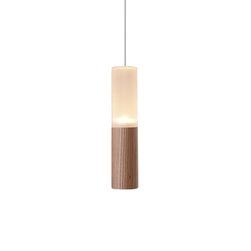 Tubular Wood LED Pendant Light Contemporary 1/5/7/9-Head Kitchen Ceiling Hanging Lamp with Diffuser Clearhalo 'Ceiling Lights' 'Pendant Lights' 'Pendants' Lighting' 166215