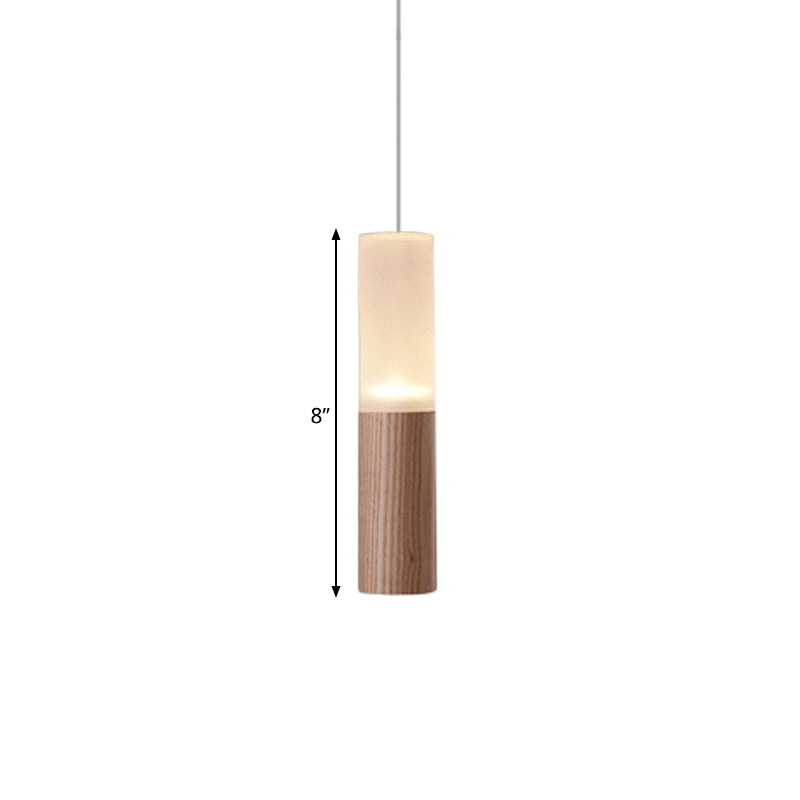 Tubular Wood LED Pendant Light Contemporary 1/5/7/9-Head Kitchen Ceiling Hanging Lamp with Diffuser Clearhalo 'Ceiling Lights' 'Pendant Lights' 'Pendants' Lighting' 166216