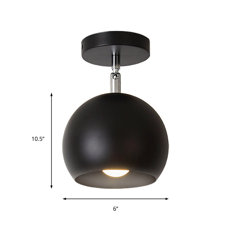 Adjustable Global Kitchen Semi Flush Light Industrial Style Metal 1 Light Black Ceiling Light Fixture Clearhalo 'Ceiling Lights' 'Close To Ceiling Lights' 'Close to ceiling' 'Semi-flushmount' Lighting' 166332