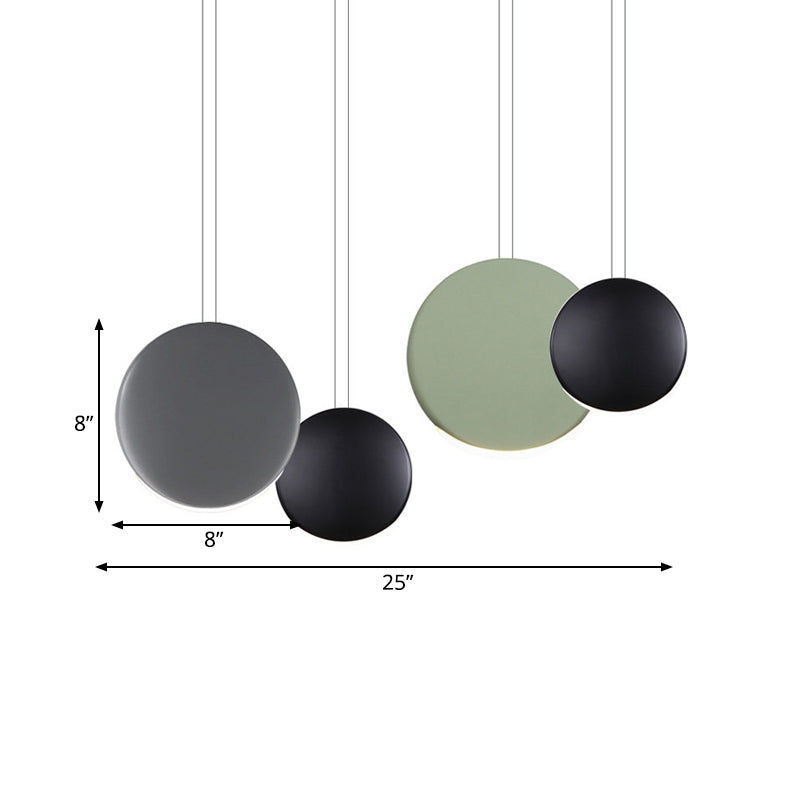 Round Cluster Pendant Light Post Modern Resin 3/4/5 Lights Black-Grey-Green Multi Light Pendant in Warm/White Light Clearhalo 'Ceiling Lights' 'Modern Pendants' 'Modern' 'Pendant Lights' 'Pendants' Lighting' 166432