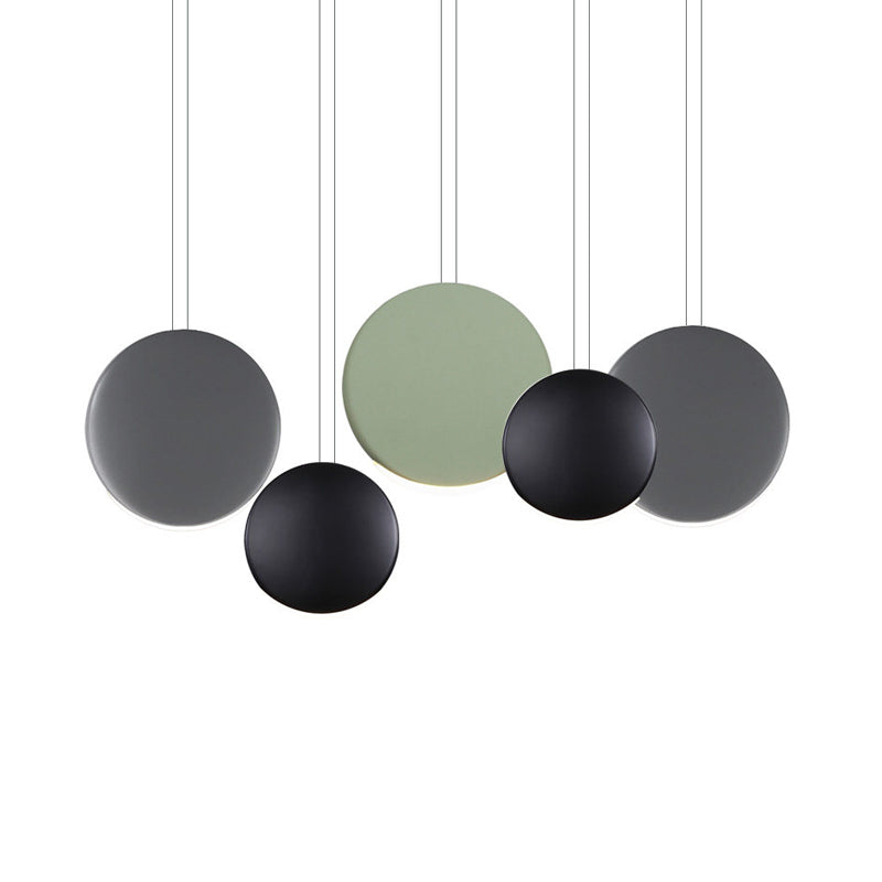 Round Cluster Pendant Light Post Modern Resin 3/4/5 Lights Black-Grey-Green Multi Light Pendant in Warm/White Light Clearhalo 'Ceiling Lights' 'Modern Pendants' 'Modern' 'Pendant Lights' 'Pendants' Lighting' 166434