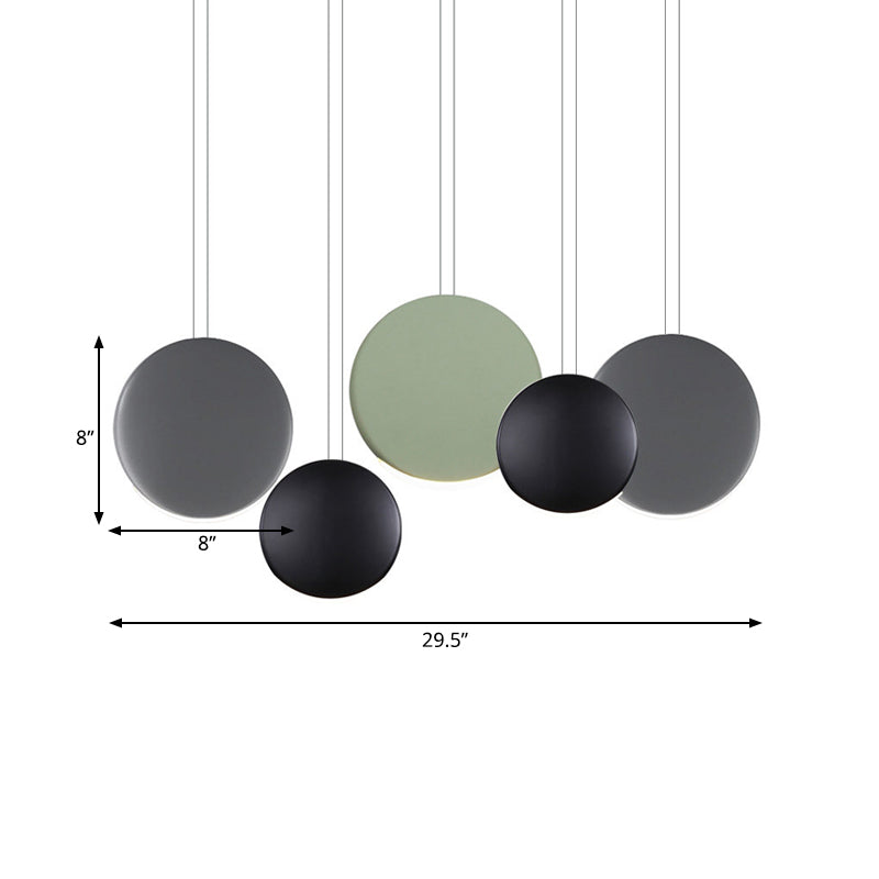 Round Cluster Pendant Light Post Modern Resin 3/4/5 Lights Black-Grey-Green Multi Light Pendant in Warm/White Light Clearhalo 'Ceiling Lights' 'Modern Pendants' 'Modern' 'Pendant Lights' 'Pendants' Lighting' 166435