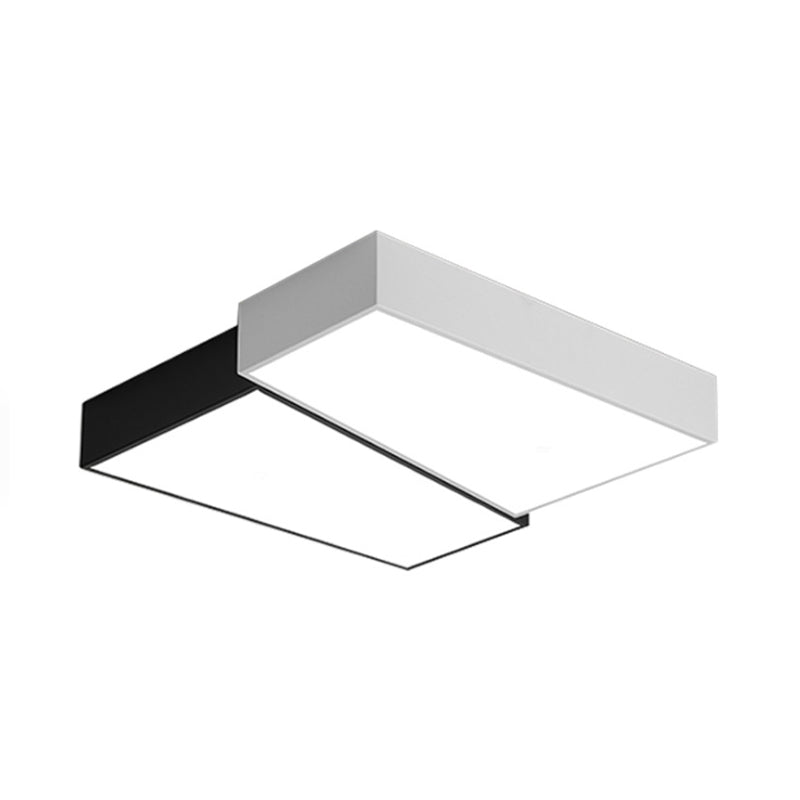 Minimalism Squared Flush Mount Fixture 16.5"/20.5" Wide LED Acrylic Ceiling Lighting in Black and White, Warm/White Light Clearhalo 'Ceiling Lights' 'Close To Ceiling Lights' 'Close to ceiling' 'Flush mount' Lighting' 166447