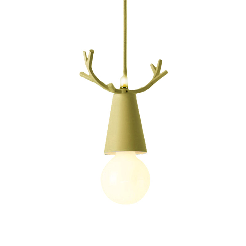 Pendant Light for Bedroom, Adjustable Ball Ceiling Fixture with Antler Decoration for Kids Nordic Style Clearhalo 'Ceiling Lights' 'Pendant Lights' 'Pendants' Lighting' 166466