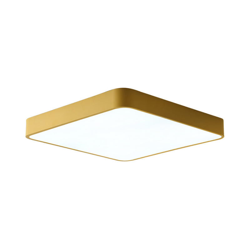 16"/19.5"/23.5" Wide Square Ceiling Fixture Modern Metal Yellow/Green LED Flush Mount Lamp in White/Warm Clearhalo 'Ceiling Lights' 'Close To Ceiling Lights' 'Close to ceiling' 'Flush mount' Lighting' 166473