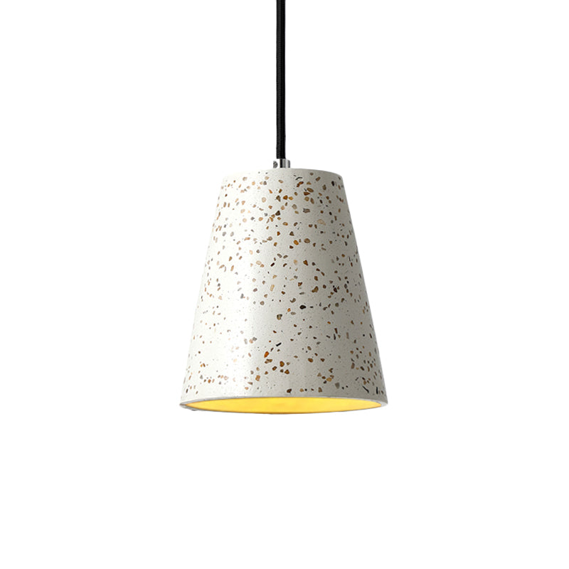 Concrete Cone Pendant Lighting Simplicity 1 Light Black/White/Brown Hanging Light Clearhalo 'Ceiling Lights' 'Modern Pendants' 'Modern' 'Pendant Lights' 'Pendants' Lighting' 166481