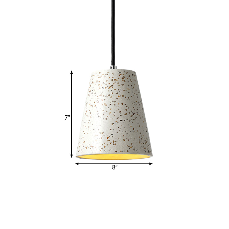 Concrete Cone Pendant Lighting Simplicity 1 Light Black/White/Brown Hanging Light Clearhalo 'Ceiling Lights' 'Modern Pendants' 'Modern' 'Pendant Lights' 'Pendants' Lighting' 166482