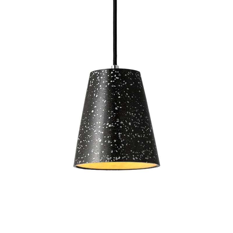 Concrete Cone Pendant Lighting Simplicity 1 Light Black/White/Brown Hanging Light Clearhalo 'Ceiling Lights' 'Modern Pendants' 'Modern' 'Pendant Lights' 'Pendants' Lighting' 166485