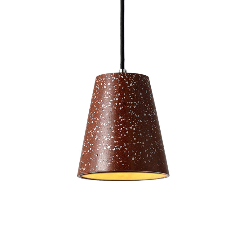 Concrete Cone Pendant Lighting Simplicity 1 Light Black/White/Brown Hanging Light Clearhalo 'Ceiling Lights' 'Modern Pendants' 'Modern' 'Pendant Lights' 'Pendants' Lighting' 166488