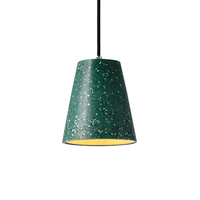 Concrete Cone Pendant Lighting Simplicity 1 Light Black/White/Brown Hanging Light Clearhalo 'Ceiling Lights' 'Modern Pendants' 'Modern' 'Pendant Lights' 'Pendants' Lighting' 166490