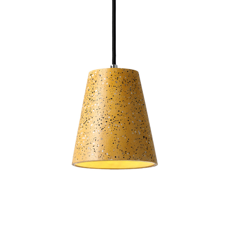 Concrete Cone Pendant Lighting Simplicity 1 Light Black/White/Brown Hanging Light Clearhalo 'Ceiling Lights' 'Modern Pendants' 'Modern' 'Pendant Lights' 'Pendants' Lighting' 166492