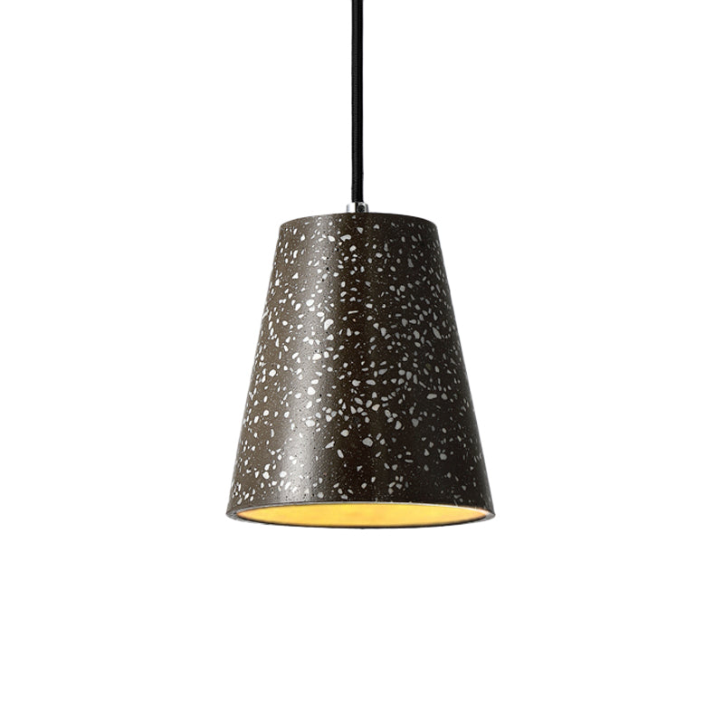 Concrete Cone Pendant Lighting Simplicity 1 Light Black/White/Brown Hanging Light Clearhalo 'Ceiling Lights' 'Modern Pendants' 'Modern' 'Pendant Lights' 'Pendants' Lighting' 166496