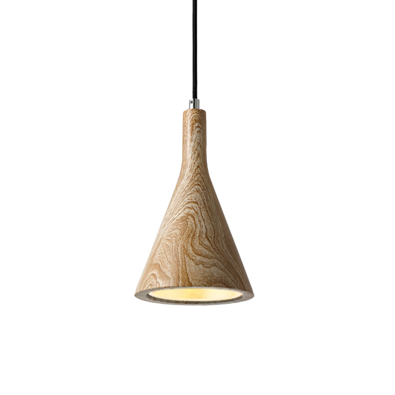 Trumpet Pendant Ceiling Light Nordic Cement 1 Light Black/White/Brown Hanging Light Clearhalo 'Ceiling Lights' 'Modern Pendants' 'Modern' 'Pendant Lights' 'Pendants' Lighting' 166553