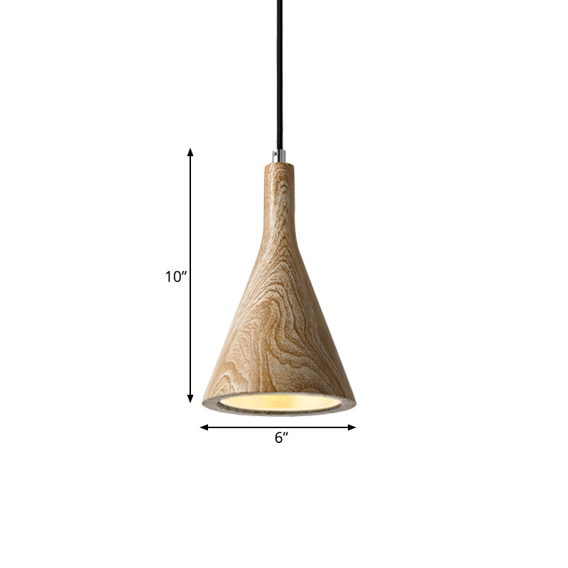 Trumpet Pendant Ceiling Light Nordic Cement 1 Light Black/White/Brown Hanging Light Clearhalo 'Ceiling Lights' 'Modern Pendants' 'Modern' 'Pendant Lights' 'Pendants' Lighting' 166554