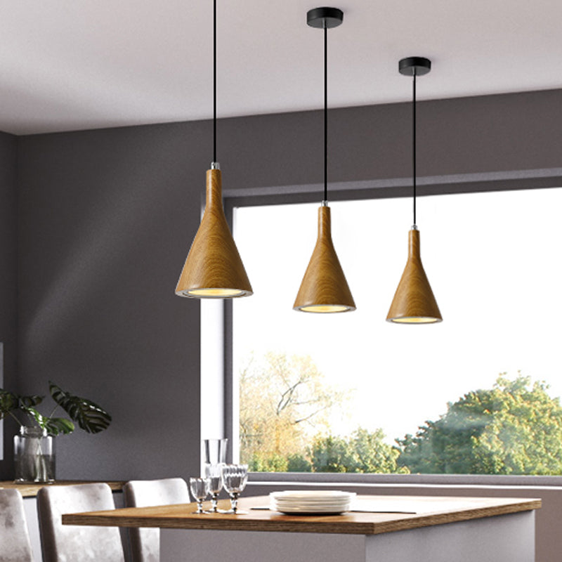 Trumpet Pendant Ceiling Light Nordic Cement 1 Light Black/White/Brown Hanging Light Clearhalo 'Ceiling Lights' 'Modern Pendants' 'Modern' 'Pendant Lights' 'Pendants' Lighting' 166555