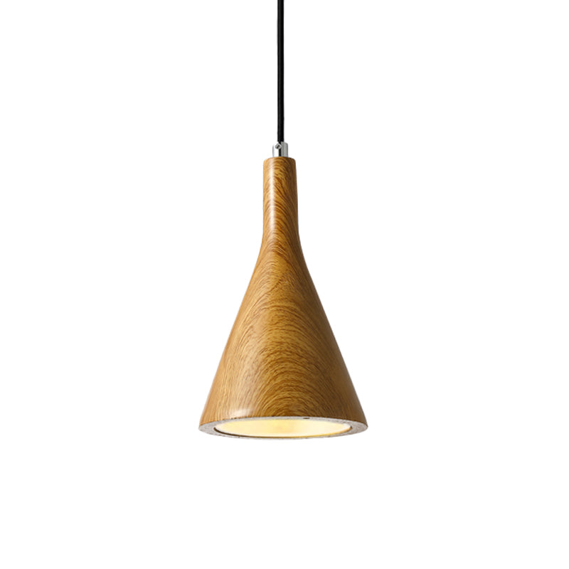 Trumpet Pendant Ceiling Light Nordic Cement 1 Light Black/White/Brown Hanging Light Clearhalo 'Ceiling Lights' 'Modern Pendants' 'Modern' 'Pendant Lights' 'Pendants' Lighting' 166556