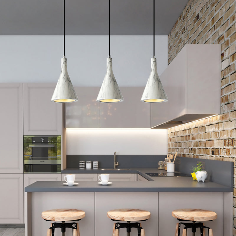 Trumpet Pendant Ceiling Light Nordic Cement 1 Light Black/White/Brown Hanging Light Clearhalo 'Ceiling Lights' 'Modern Pendants' 'Modern' 'Pendant Lights' 'Pendants' Lighting' 166559