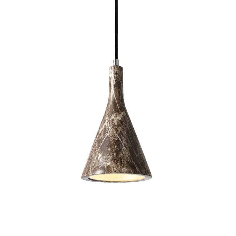 Trumpet Pendant Ceiling Light Nordic Cement 1 Light Black/White/Brown Hanging Light Clearhalo 'Ceiling Lights' 'Modern Pendants' 'Modern' 'Pendant Lights' 'Pendants' Lighting' 166564