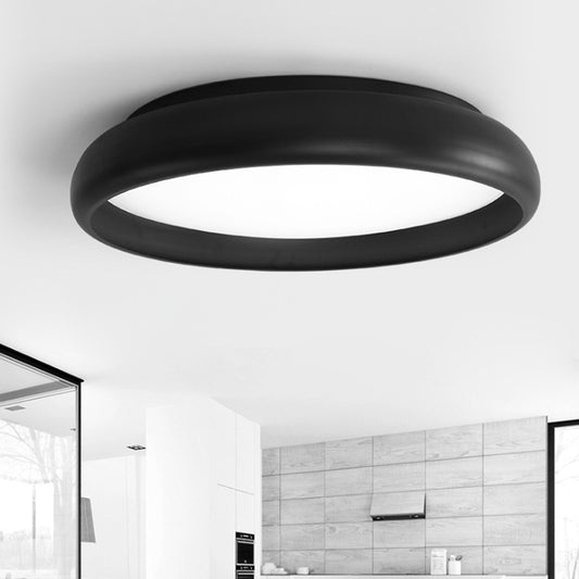 Circular Flush Mount Ceiling Light Nordic Metal Black/White Integrated LED Ceiling Flush Mount for Bedroom in Warm/White with Acrylic Diffuser Clearhalo 'Ceiling Lights' 'Close To Ceiling Lights' 'Close to ceiling' 'Flush mount' Lighting' 166586