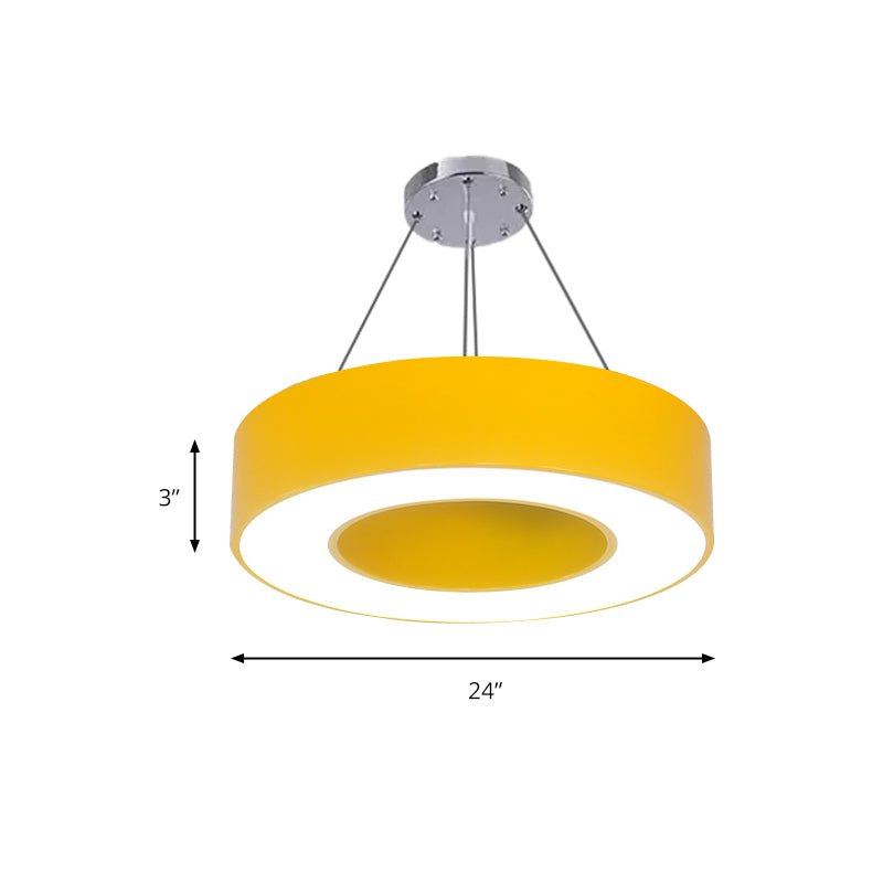 Modern Bedroom Pendant Light, Acrylic O Shape Hanging Fixture for Kids with 31.5" Adjustable Cord Clearhalo 'Ceiling Lights' 'Pendant Lights' 'Pendants' Lighting' 166608