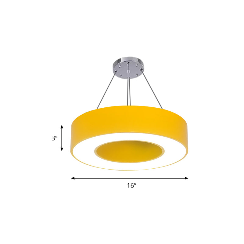 Modern Bedroom Pendant Light, Acrylic O Shape Hanging Fixture for Kids with 31.5" Adjustable Cord Clearhalo 'Ceiling Lights' 'Pendant Lights' 'Pendants' Lighting' 166610