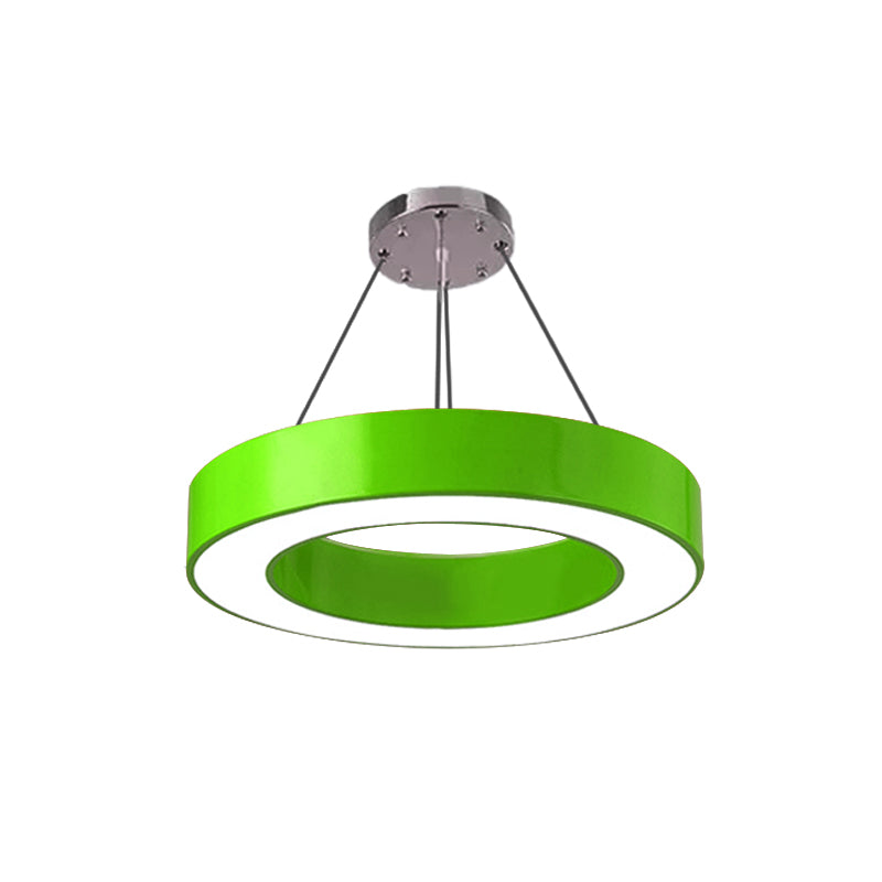 Modern Bedroom Pendant Light, Acrylic O Shape Hanging Fixture for Kids with 31.5" Adjustable Cord Green Clearhalo 'Ceiling Lights' 'Pendant Lights' 'Pendants' Lighting' 166619_40303b02-eaa8-4fed-ab59-58c69c1ba0a8