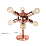 6/9-Head Metallic Table Lamp Industrial Style Copper Finish Sputnik Bedroom Table Lighting with Exposed Bulb Clearhalo 'Lamps' 'Table Lamps' Lighting' 166630