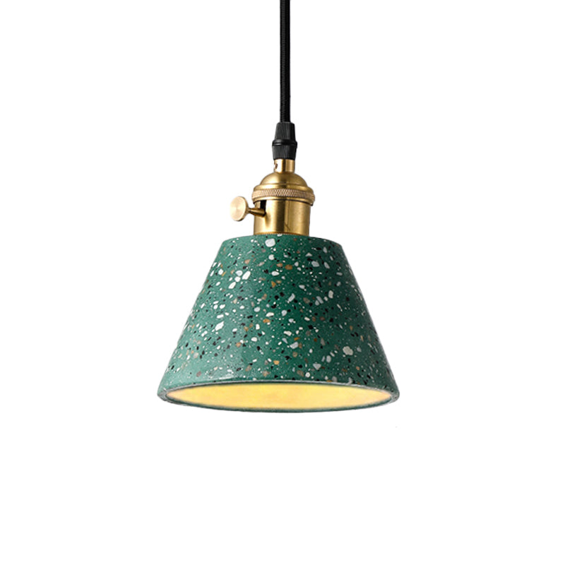 1 Light Pendant Lighting with Cone Concrete Shade in Nordic Style Black/Blue/Green Hanging Light Clearhalo 'Ceiling Lights' 'Modern Pendants' 'Modern' 'Pendant Lights' 'Pendants' Lighting' 166657