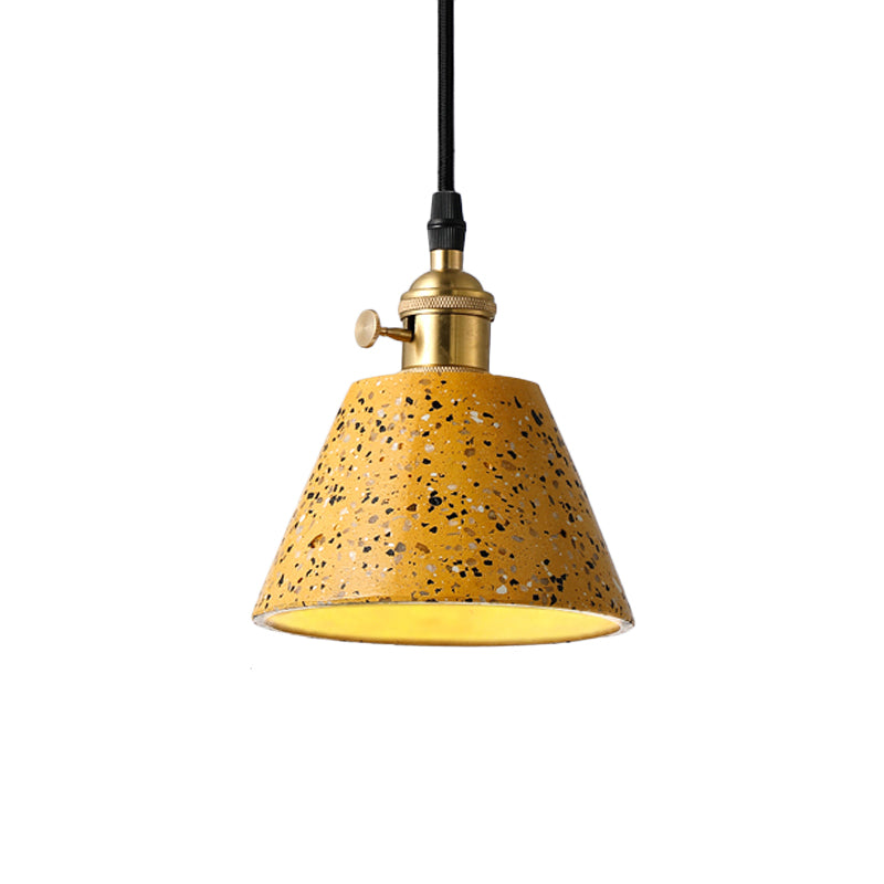 1 Light Pendant Lighting with Cone Concrete Shade in Nordic Style Black/Blue/Green Hanging Light Clearhalo 'Ceiling Lights' 'Modern Pendants' 'Modern' 'Pendant Lights' 'Pendants' Lighting' 166661