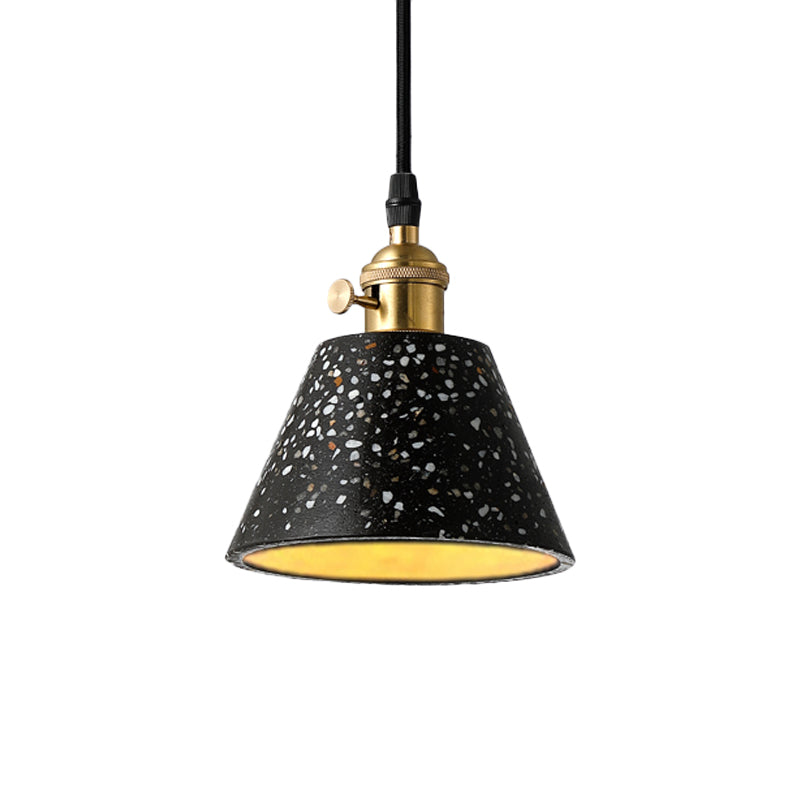 1 Light Pendant Lighting with Cone Concrete Shade in Nordic Style Black/Blue/Green Hanging Light Clearhalo 'Ceiling Lights' 'Modern Pendants' 'Modern' 'Pendant Lights' 'Pendants' Lighting' 166663